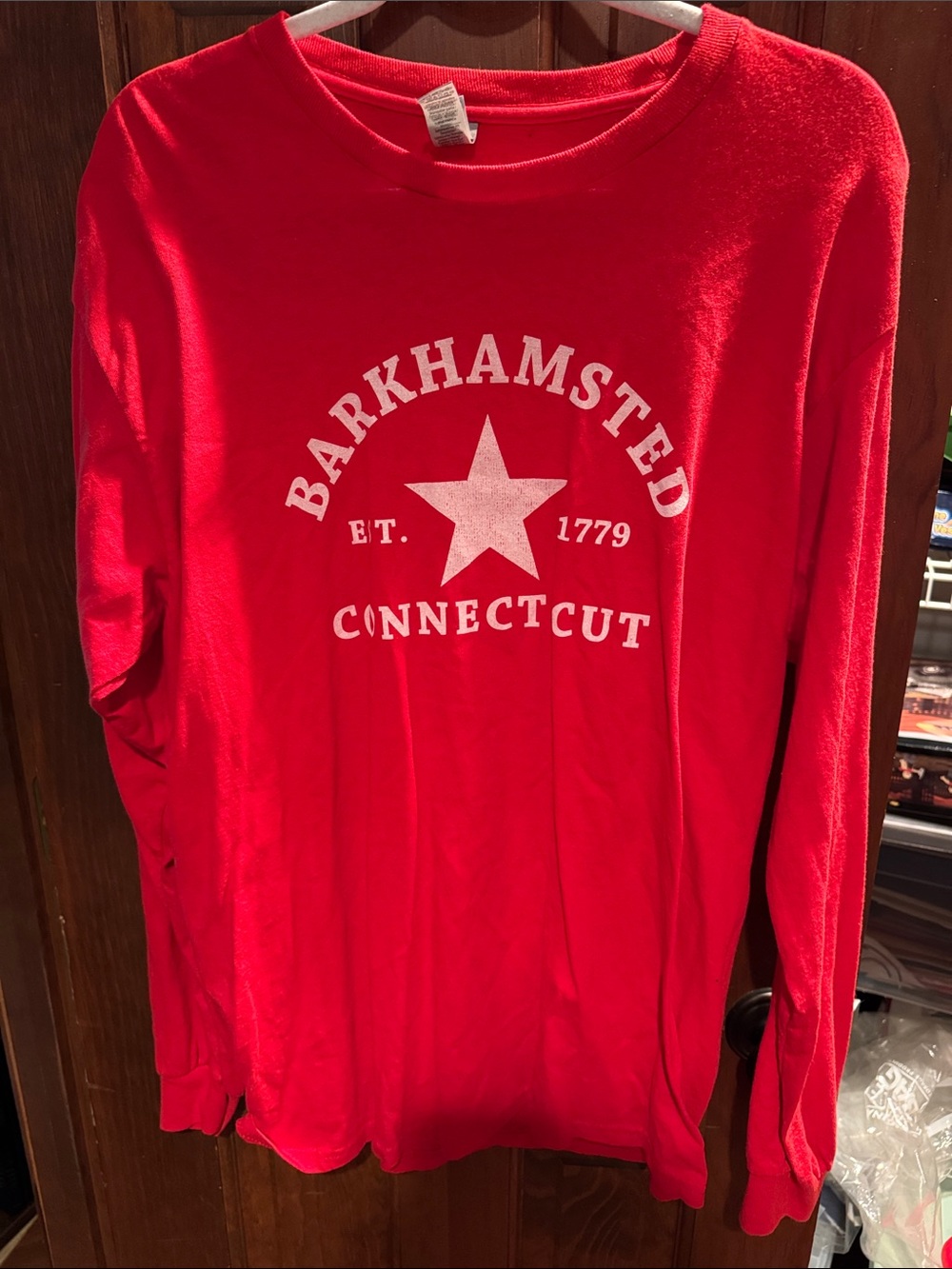Barkhamsted Connecticut Red Long-Sleeve Graphic Shirt